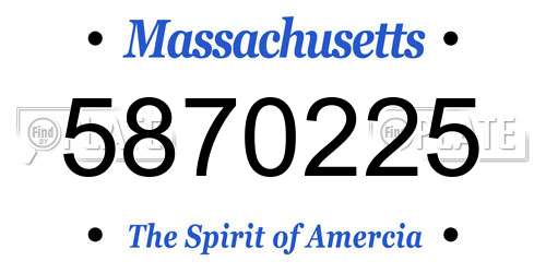 5870225 Massachusetts License Plate