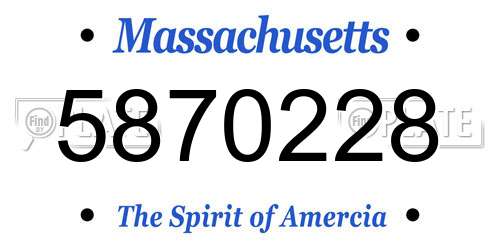 5870228 Massachusetts License Plate