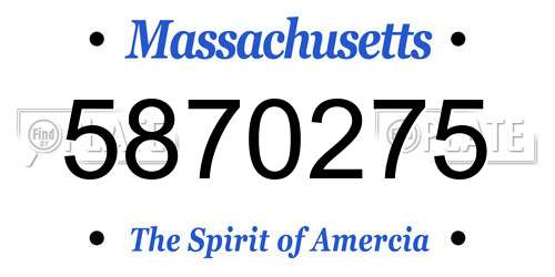 5870275 Massachusetts License Plate