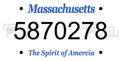 5870278 Massachusetts License Plate