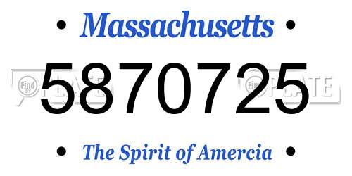 5870725 Massachusetts License Plate