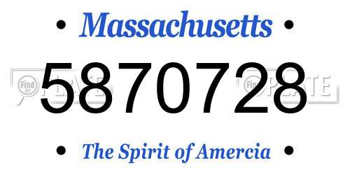 5870728 Massachusetts License Plate