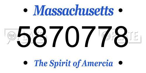 5870778 Massachusetts License Plate
