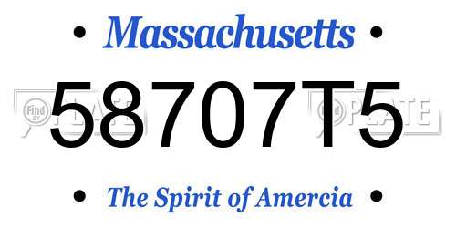 58707T5 Massachusetts License Plate