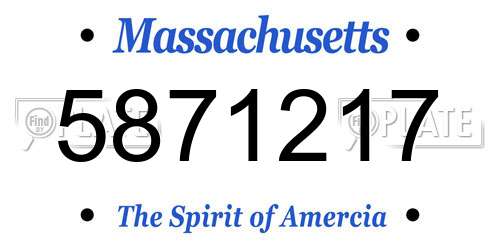 5871217 Massachusetts License Plate