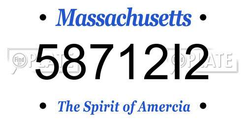 58712I2 Massachusetts License Plate