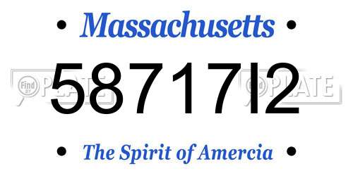 58717I2 Massachusetts License Plate