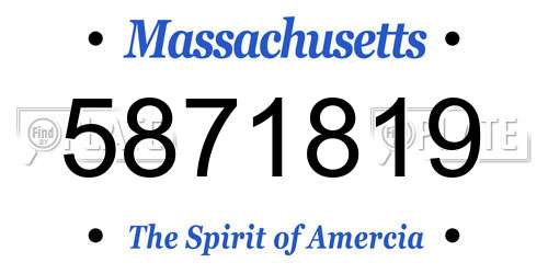 5871819 Massachusetts License Plate