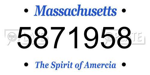 5871958 Massachusetts License Plate