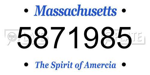 5871985 Massachusetts License Plate