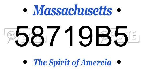 58719B5 Massachusetts License Plate