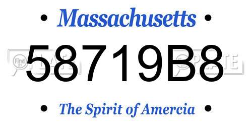 58719B8 Massachusetts License Plate