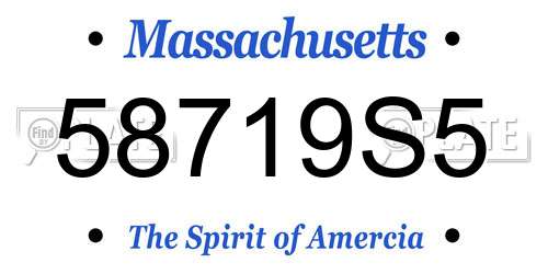 58719S5 Massachusetts License Plate