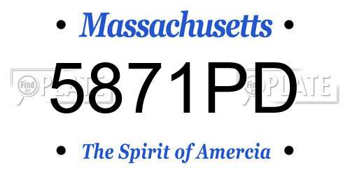 5871PD Massachusetts License Plate