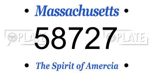 58727 Massachusetts License Plate