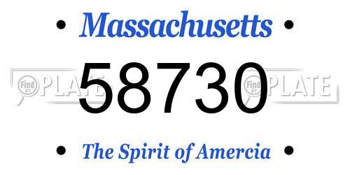 58730 Massachusetts License Plate