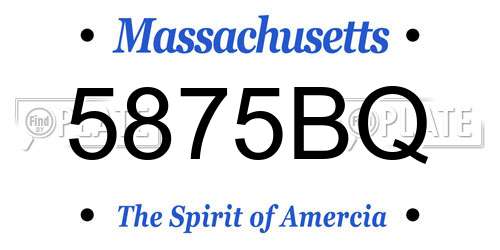5875BQ Massachusetts License Plate