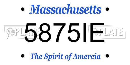5875IE Massachusetts License Plate