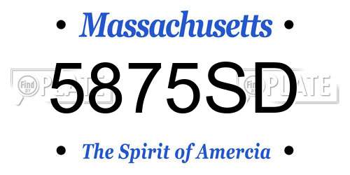 5875SD Massachusetts License Plate