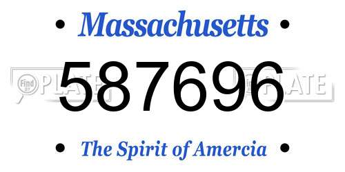 587696 Massachusetts License Plate