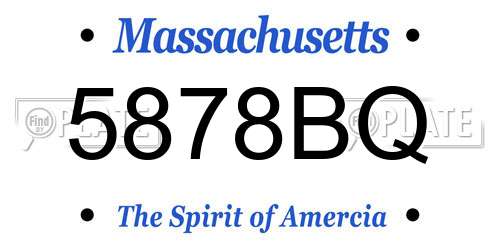 5878BQ Massachusetts License Plate