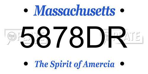 5878DR Massachusetts License Plate