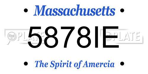 5878IE Massachusetts License Plate