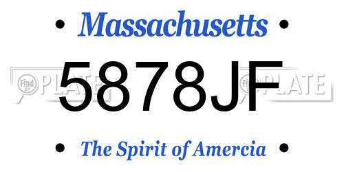 5878JF Massachusetts License Plate