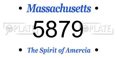 5879 Massachusetts License Plate