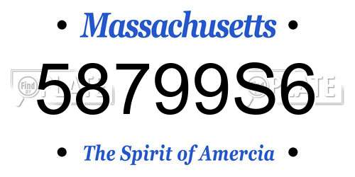 58799S6 Massachusetts License Plate