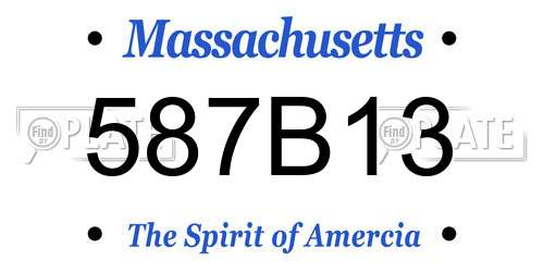 587B13 Massachusetts License Plate