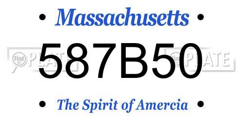 587B50 Massachusetts License Plate