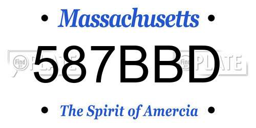 587BBD Massachusetts License Plate
