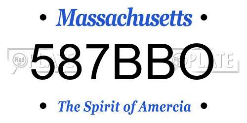 587BBO Massachusetts License Plate