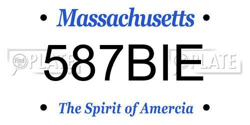 587BIE Massachusetts License Plate