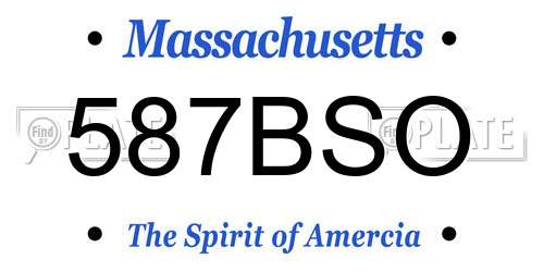 587BSO Massachusetts License Plate
