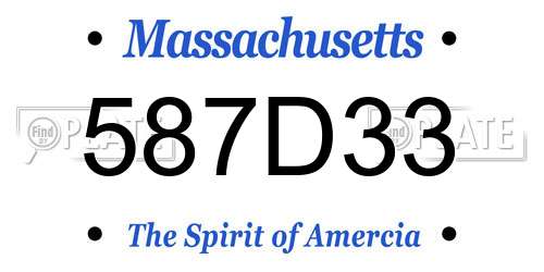 587D33 Massachusetts License Plate