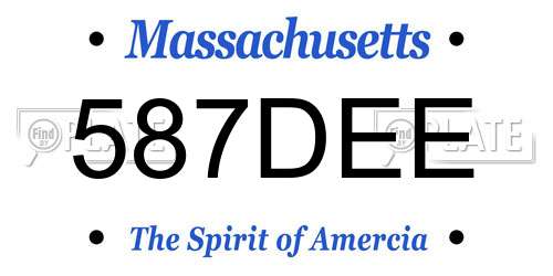 587DEE Massachusetts License Plate