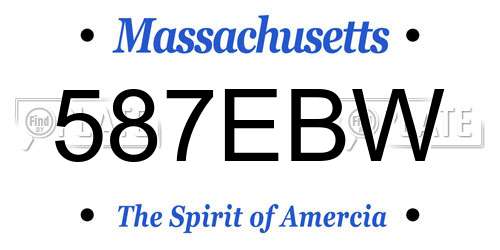 587EBW Massachusetts License Plate