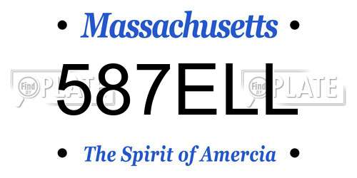 587ELL Massachusetts License Plate