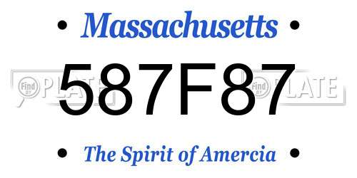 587F87 Massachusetts License Plate