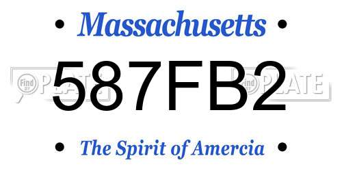 587FB2 Massachusetts License Plate