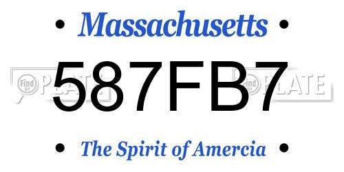 587FB7 Massachusetts License Plate