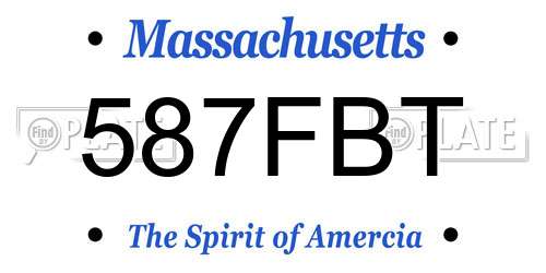 587FBT Massachusetts License Plate