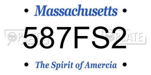 587FS2 Massachusetts License Plate