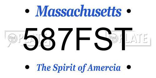 587FST Massachusetts License Plate