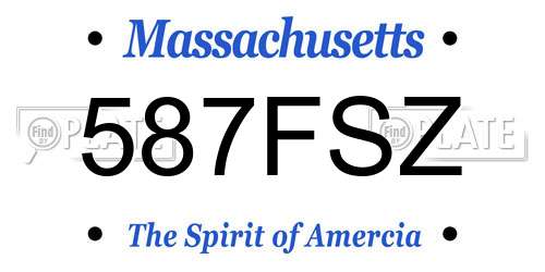 587FSZ Massachusetts License Plate