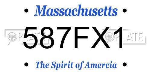 587FX1 Massachusetts License Plate