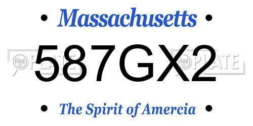 587GX2 Massachusetts License Plate