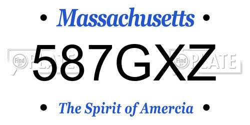 587GXZ Massachusetts License Plate